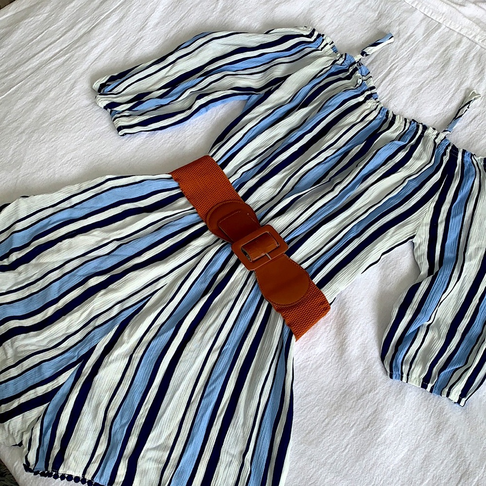 Romper with brown belt